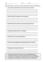 Vorschau - Arbeitsblätter - AB mit Fragen zum Thema "Aufbau und Leistungsfähigkeit der Haut" + Lösungsblatt + Mindmap + Infografik - Deckblatt