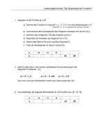 Vorschau - Test - Leistungskontrolle quadratische Funktion - Deckblatt