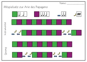 Vorschau - Arbeitsblätter - Mitspielsatz zur Arie des Papageno - Seite 1