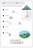 Vorschau - Arbeitsblätter - EUROPA / Berge in Europa / Alpen - Deckblatt