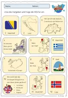 Vorschau - Arbeitsblätter - EUROPA / Länder in Europa / Kreuzworträtsel - Deckblatt