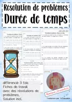 Aperçu - Feuilles d'exercices - Résolution de problèmes: Durée de temps - Page de couverture