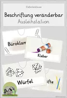 Vorschau - Anderer Materialtyp - Beschriftungen Ausleihstation (Minikommode) - veränderbar - Deckblatt