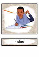 Vorschau - Präsentationen/Tafelbilder - Bildkarten / Wortkarten Verben "In der Schule" DaZ / DaF / Deutsch - Seite 3