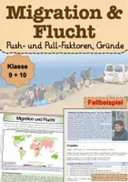Vorschau - Arbeitsblätter - Migration und Flucht, Push- und Pull-Faktoren, Fluchtursachen - Deckblatt