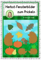 Vorschau - Mal- und Bastelvorlagen - Fensterbilder Herbst zum Prickeln Fensterdeko basteln - Deckblatt