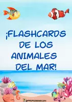 Vista previa - Tarjetas / Manipulativos - ¡Flashcards de los Animales del Mar! - Portada