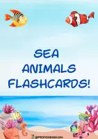 Vista previa - Tarjetas / Manipulativos - Sea Animals Flashcards! - Portada