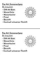 Vorschau - Stundenentwürfe - Pop Art Sonnenaufgang mit Wasserfarbe, Kunst Grundschule - Seite 1