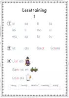 Vorschau - Arbeitsblätter - Lesetraining Wochenaufgabe Buchstabe S (Reihenfolge Zebra) - Seite 3