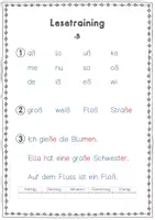 Vorschau - Arbeitsblätter - Lesetraining Wochenaufgabe Buchstabe -ß (Reihenfolge Zebra) - Seite 3