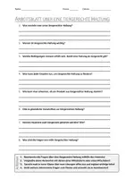 Vorschau - Arbeitsblätter - AB mit Fragen zum Thema "tiergerechte Haltung" + Lösungsblatt - Deckblatt