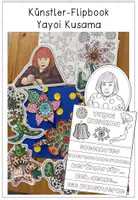 Vorschau - Arbeitsblätter - Yayoi Kusama - Künstler - Flipbook einen Steckbrief erstellen & Kunstbetrachtung - Seite 1