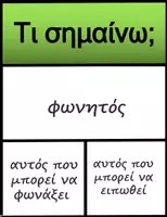 Προεπισκόπηση - Flashcards - Flashcards φωνή λεξιλογικός πίνακας Α Γυμνασίου Ενότητα 4 - Σελίδα 1