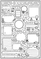 Vorschau - Arbeitsblätter - Doodle Steckbriefe über die Sommerferien - Kreativer Rückblick für den Schulstart - Seite 1