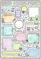 Vorschau - Arbeitsblätter - Doodle Steckbriefe über die Sommerferien - Kreativer Rückblick für den Schulstart - Seite 2