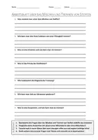 Vorschau - Arbeitsblätter - AB mit Fragen zum Thema "Mischen und Trennen von Stoffen" + Lösungsblatt + Infografik - Deckblatt