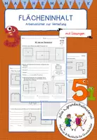 Vorschau - Arbeitsblätter - Flächeninhalt - Arbeitsblätter zur Vertiefung/ Übung - mit Lösungen - Deckblatt