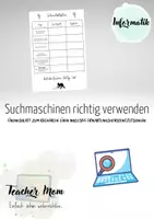Vorschau - Arbeitsblätter - Suchmaschinen - Arbeitsblatt zum Üben - Deckblatt