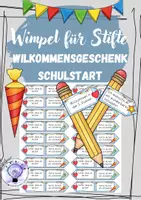 Vorschau - Anderer Materialtyp - Wimpel für Stifte Willkommensgeschenk Schulstart - Deckblatt