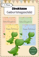 Vorschau - Bildkarten - Dinoklasse Geburtstagsschilder - Deckblatt