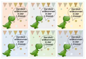 Vorschau - Bildkarten - Dinoklasse Willkommenskärtchen - Seite 2