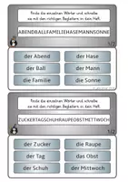 Vorschau - Arbeitsblätter - Wörterketten - 40 Karten zum Lesetraining zu Wortgrenzen - Seite 1
