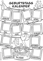 Vorschau - Spiele - Poster & Ausmalbild Geburtstagskalender / Classroom Management - Seite 2
