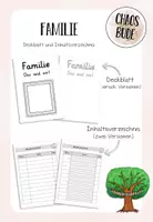 Vorschau - Arbeitsblätter - Familie - Deckblatt und Inhaltsverzeichnis (Mappenführung + Mappencheck) - Deckblatt