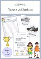 Vorschau - Arbeitsblätter - Lesetandems - Trainer:in und Sportler:in - Deckblatt
