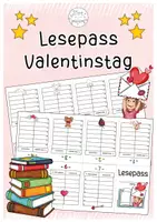 Vorschau - Arbeitsblätter - Lesepass Valentinstag - Deckblatt
