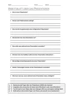 Vorschau - Arbeitsblätter - AB mit Fragen zum Thema "Präsentieren" + Lösungsblatt + Mindmap + Infografik - Deckblatt