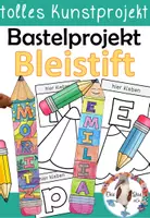 Vorschau - Mal- und Bastelvorlagen - Bleistift Kunstprojekt - Mein Name - Bastelvorlage inklusive Cliparts - Deckblatt