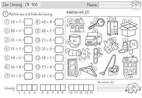 Vorschau - Arbeitsblätter - Rechenspuren - Zahlenraum 100 - Addition und Subtraktion mit ZÜ - 2. Klasse - Seite 3