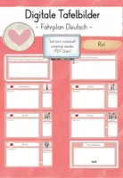 Vorschau - Präsentationen/Tafelbilder - Digitale Tafelbilder: Fahrplan Deutsch (rot) - Deckblatt