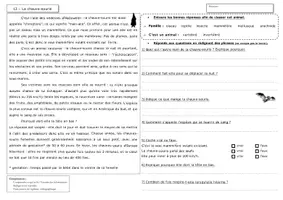 Aperçu - Feuilles d'exercices - Extraits gratuits - Fichier de lecture documentaire Animaux CE / CM - Page de couverture