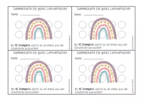 Vorschau - Arbeitsblätter - Sammelkarten für gutes Lernverhalten! BELOHNUNGSSYSTEM - Seite 2