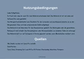 Vorschau - Aufgabenkarten - Morgenritual - blaue Version - Seite 1