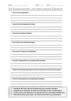 Vorschau - Arbeitsblätter - AB mit Fragen zum Thema "Energiewende und erneuerbare Energien" + Lösungsblatt + Infografiken - Deckblatt