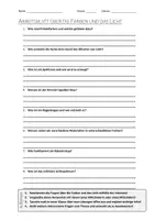 Vorschau - Arbeitsblätter - AB mit Fragen zum Thema "Farben und Licht" + Lösungsblatt + Infografik - Deckblatt