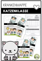 Vorschau - Arbeitsblätter - Krankenmappe – Krankenpost – Katzenklasse - Sammlung für kranke Kinder - Deckblatt