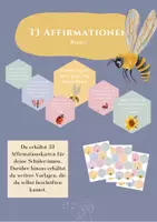 Vorschau - Mal- und Bastelvorlagen - Affirmationen für deine Klasse im Bienen-Motto - Deckblatt