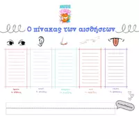 Προεπισκόπηση - Φύλλα εργασίας - Ο πίνακας των αισθήσεων-Γραπτός λόγος - Εξώφυλλο