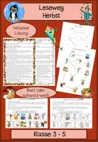 Vorschau - Arbeitsblätter - Herbst Leseweg 🍁 | Leseverstehen & Lesetraining | Sachtext Herbst | Klasse 3–4 - Deckblatt