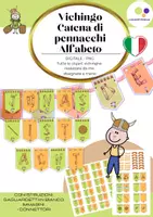 anteprima - Materiale per pittura e bricolage - Pennant Chain Viking Alphabet | con vichinghi disegnati a mano | Cliparts - Pagina 1