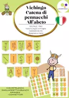 anteprima - Materiale per pittura e bricolage - Pennant Chain Viking Alphabet | con vichinghi disegnati a mano | Cliparts - Pagina di copertina