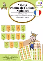 Aperçu - Matériel pour travaux manuels / dessin - Chaîne de fanions alphabet viking | avec des vikings dessinés à la main | cliparts - Page de couverture