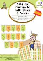 Vista previa - Manualidades / Dibujos para colorear - Cadena de banderines Alfabeto vikingo | con vikingos dibujados a mano | Cliparts - Portada