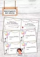 Vorschau - Anderer Materialtyp - Geburtstagskarte Spiel wünschen - Deckblatt