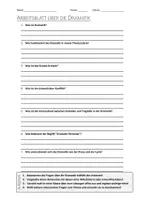 Vorschau - Arbeitsblätter - AB mit Fragen zum Thema "Dramatik" + Lösungsblatt - Deckblatt